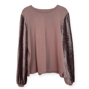 Joy Joy Top with Velvet Sleeves.